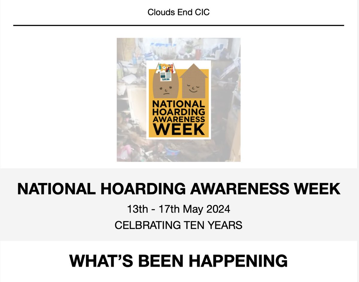 What's been happening and what's still to come🥳

Check out the midweek #HAW2024 updates 🫶🏼
mailchi.mp/c39efd0e471e/w…

#nationalhoardingawarenessweek #hoardingdisorder #hoardingawareness #hoardingsupport
