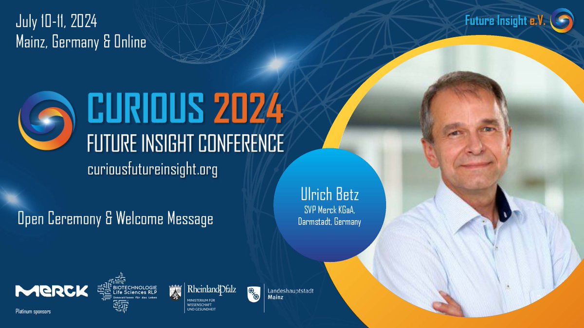 We are happy to introduce @UlrichBetz, Chairman of the Board Future Insight e.V., as a keynote speaker for the #curious2024.
Come and watch him at the opening ceremony on July, 10th.
 Get your ticket here:  curiousfutureinsight.org/tickets/
#curious2024