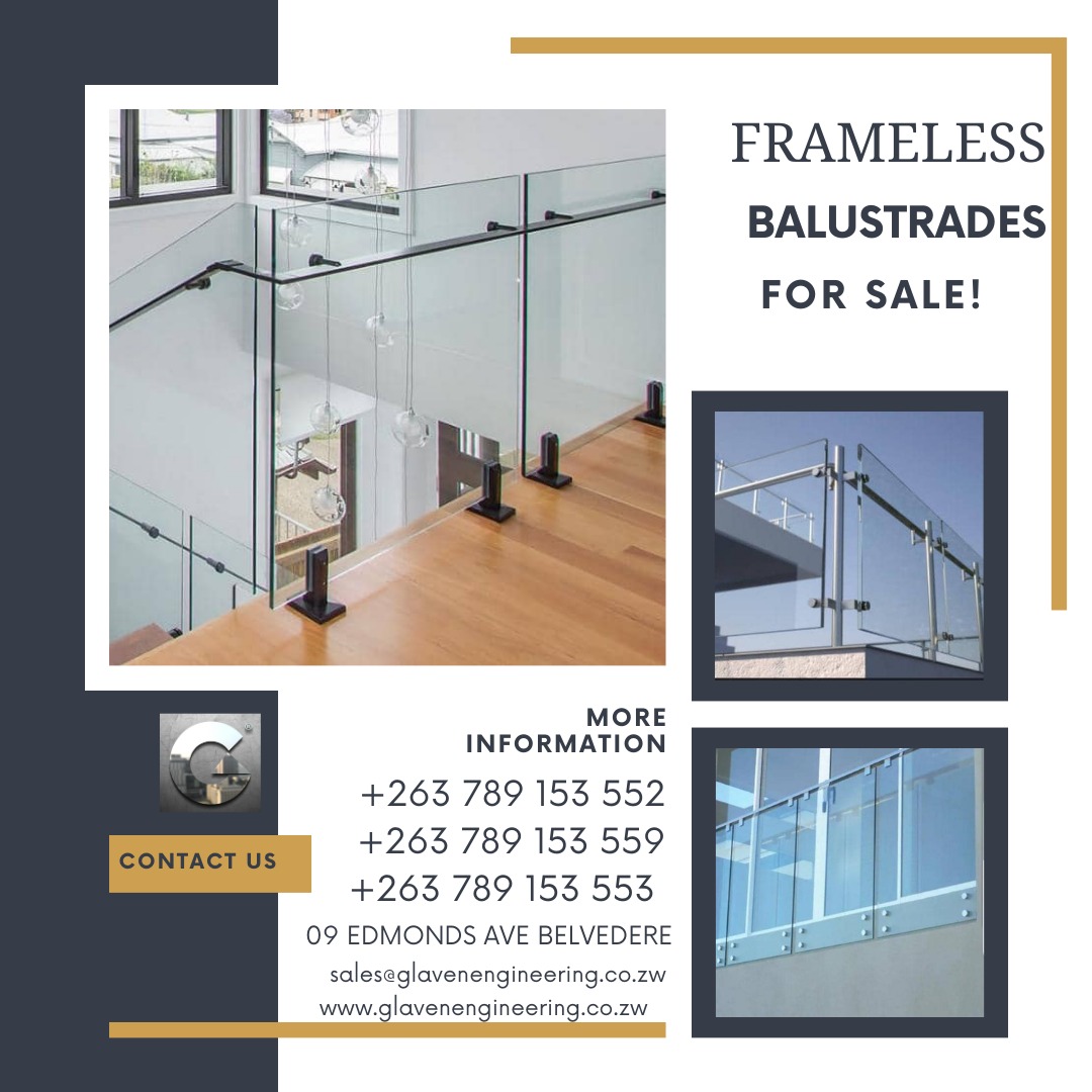 Contact us today 
078 915 3552     
+263 78 915 3553   
+263 78 915 3559
sales@glavenengineering.co.zw 
glavenengineering.co.zw
#framelessglass #frameless #balustrade #Building #ModernLiving