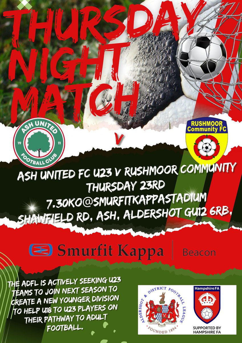#friendly to promote the newly formed A.D.F.L #u23 #hampshirefa - all teams welcome as the bar will be open at the club and free entry to the game #localfootball #grassrootsfootball @AldershotFL @adfacups