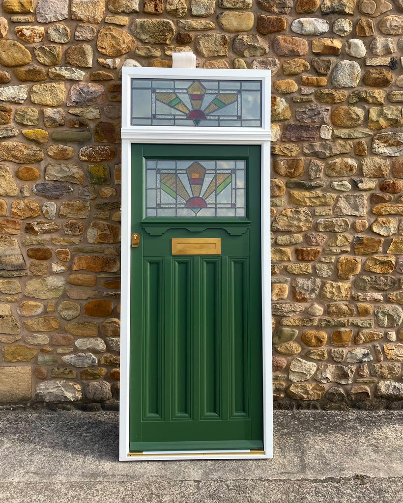 This Stunning bespoke 1930’s inspired door is ready for delivery this week.

Our client wanted to match his original door matching moulds and re-using the leaded glass, which have been perfectly renovated by Chris at Majestic glass. Ironmongery provided by <a href="/Coastal_Group/">Coastal Group</a>