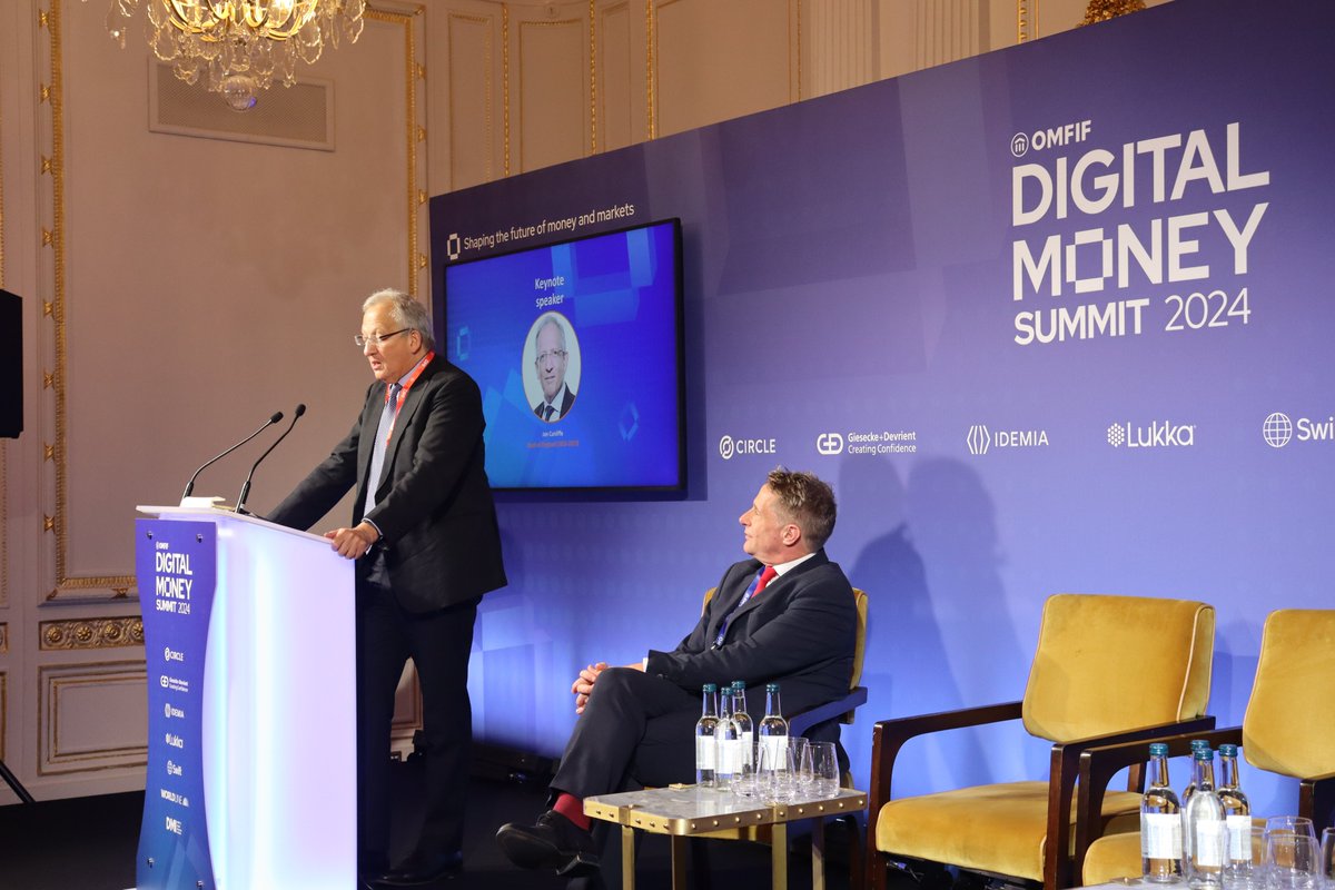 The Digital Money Summit 2024 kicks off with an insightful opening keynote and Q&A: 'Tomorrow's payments and money' 💻💰 Featuring: Jon Cunliffe, Deputy Governor for Financial Stability at the @bankofengland (2013 - 2023) Moderated by: @OMFIF CEO, John Orchard