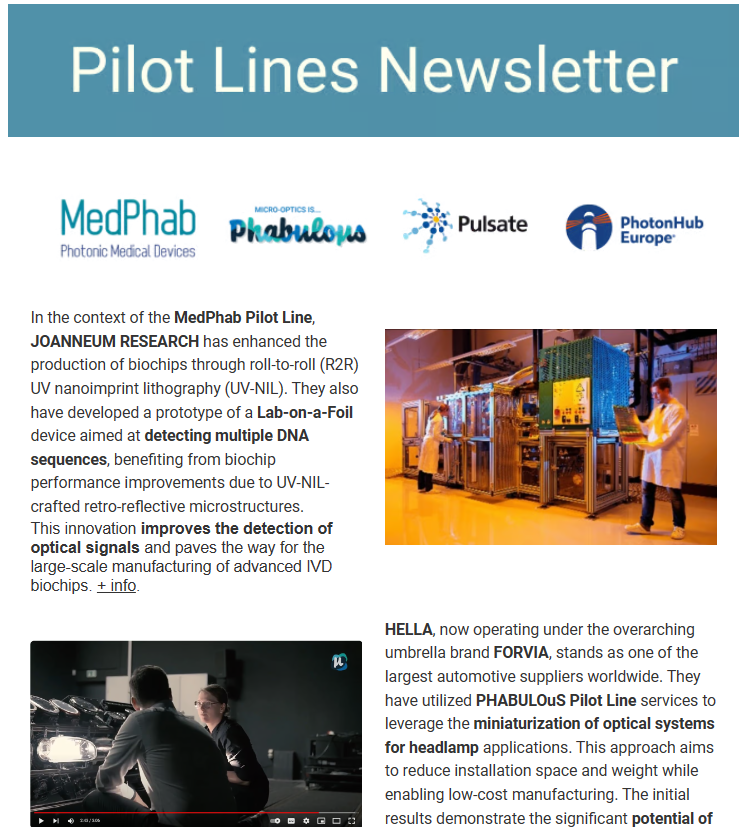 EPIC Photonics (@epic_photonics) on Twitter photo Take a look a the European Pilot Lines Newsletter and stay tunned of the latest news about <a href="/MedPhab/">MedPhab Pilot Line</a>, <a href="/PHABULOuS_eu/">PHABULOuS Pilot Line</a>, <a href="/PhotonHub/">PhotonHub</a> and <a href="/pulsateeu/">PULSATE</a>
👉shorturl.at/apJW7
#photonics #photonicseu #Researchimpact #ResearchEU <a href="/Photonics21/">Photonics21</a> Take a look a the European Pilot Lines Newsletter and stay tunned of the latest news about <a href="/MedPhab/">MedPhab Pilot Line</a>, <a href="/PHABULOuS_eu/">PHABULOuS Pilot Line</a>, <a href="/PhotonHub/">PhotonHub</a> and <a href="/pulsateeu/">PULSATE</a>
👉shorturl.at/apJW7
#photonics #photonicseu #Researchimpact #ResearchEU <a href="/Photonics21/">Photonics21</a>