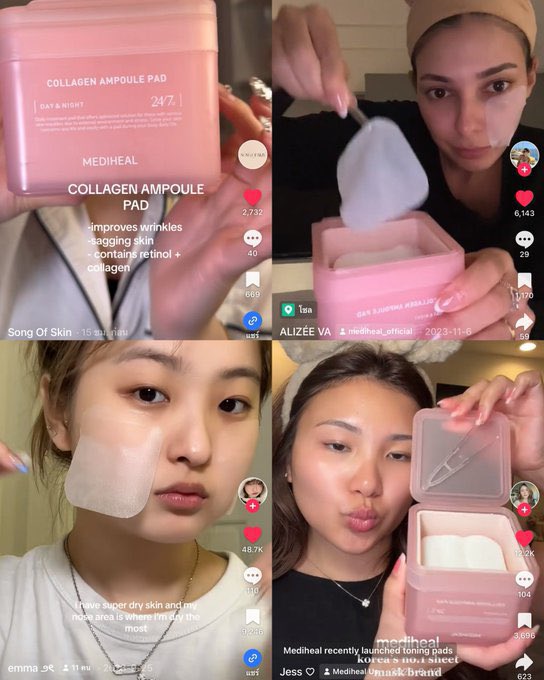 โทนเนอร์แพด Mediheal ดีมาก
กกกกกกกกกกกกกกกกกกกกกกกกกกกกกกกกกกกกกกกกกกกก

ช่างแต่งหน้าเกา พส เกาใช้ mediheal กันเยอะมากโดยเฉพาะสีชมพู ชอบสุดสีชมพู กับน้ำเงินน แปะก่อนแต่งหน้าไม่รบกวนเมคอัพ หน้าใสฟู อิ่มน้ำ แต่งหน้าได้เนียนขึ้น เมคอัพติดทนนาน รักมากกก ขาดไม่ได้แล้วว🥹