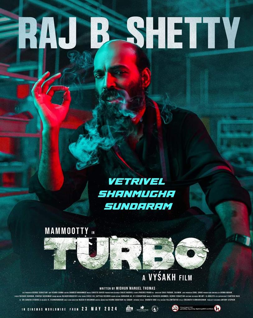 Raj B Shetty as Vetrivel Shanmugha Sundaram!🔥 #Turbo In Cinemas Worldwide On May 23 , 2024!🎬 @RajbShettyOMK | #Turbo