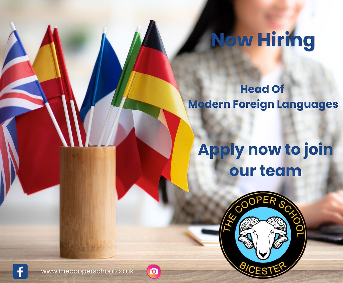 We are seeking to appoint a Head of Department for our Modern Foreign Languages Department. Should you have any questions or wish to discuss the role in more detail, please do not hesitate to contact us on the details provided using this link: buff.ly/3QLc4oV