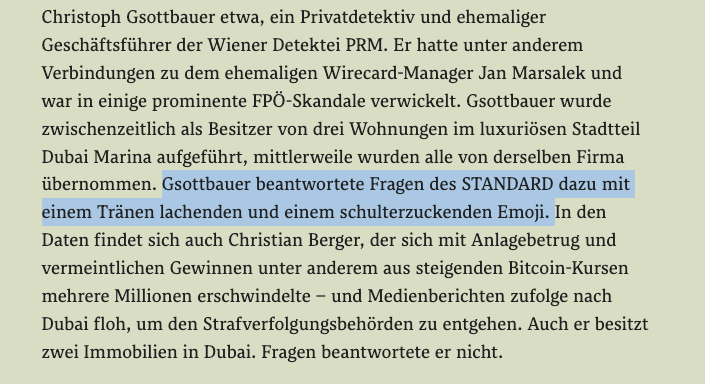 Eine meiner Lieblingsstellen in unserer aktuellen Recherche #DubaiUnlocked 😂🤷‍♂️ Alle Details dazu gibts hier im @derStandardat derstandard.at/story/30000002… mit @h_munzinger @fabian_schmid @OCCRP @C4ADS uvm. #Wirecard