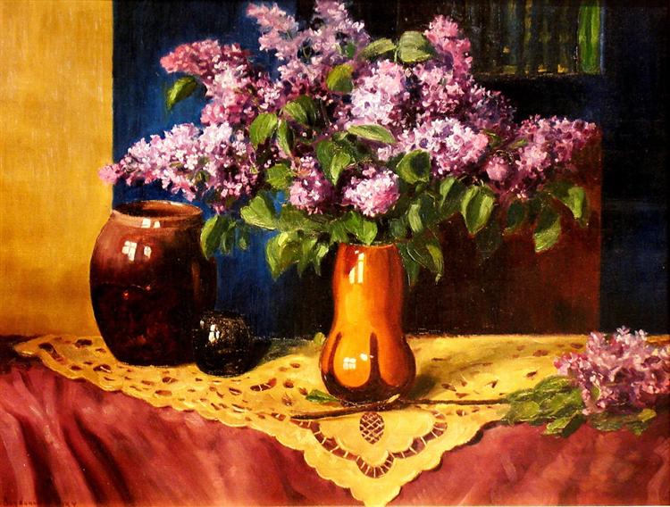 GOOD MORNING EVERYONE!!!☕️🥐😊 HAVE A GOOD DAY!!!✌️ Nikolay Bogdanov - Belsky 'Still Life', oil on canvas, flower still life.