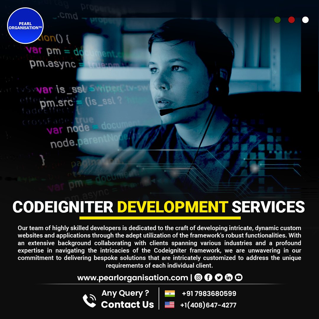 pearlorgs's tweet image. CodeIgniter Development Services:
.
.
pearlorganisation.com
.
.
#ExpertCodeIgniterTeam #BespokeWebDevelopment #SkilledWebEngineers #DynamicWebApps #TailoredWebSolutions #CrossIndustryExpertise #DedicatedClientService #SoftwareDevelopmentExcellence
