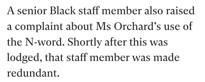 So @MaydayTrust and Angharad Orchard decided that the best way to deal with a complaint of use of the n-word by Orchard is to get rid off the Black staff member who complained. This is exactly why racism thrives in the charity sector.