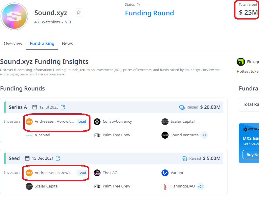 🔰Thị trường đã hết cái bô để úp, chuyển hướng thôi anh em ạ ‼️

👉1 dự án ít người để ý, #Raise vốn to, #Backer mạnh có doanh thu và người dùng ổn định. Quan trọng nhất là có khả năng #Airdrop bất ngờ và rất khủng trong năm nay 😍

✅#Sound.xyz chính là dự