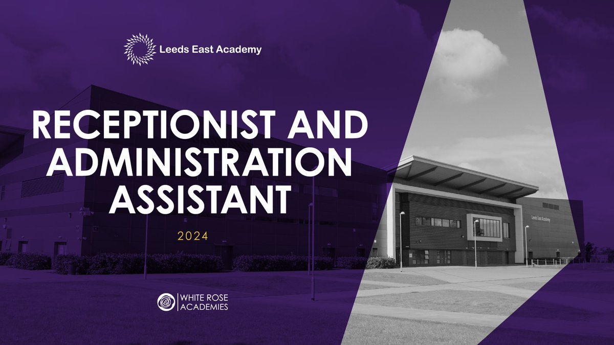 Join the friendly and passionate team at Leeds East Academy as Receptionist and Administration Assistant.  

Apply now: ow.ly/mTum50RGJY9
