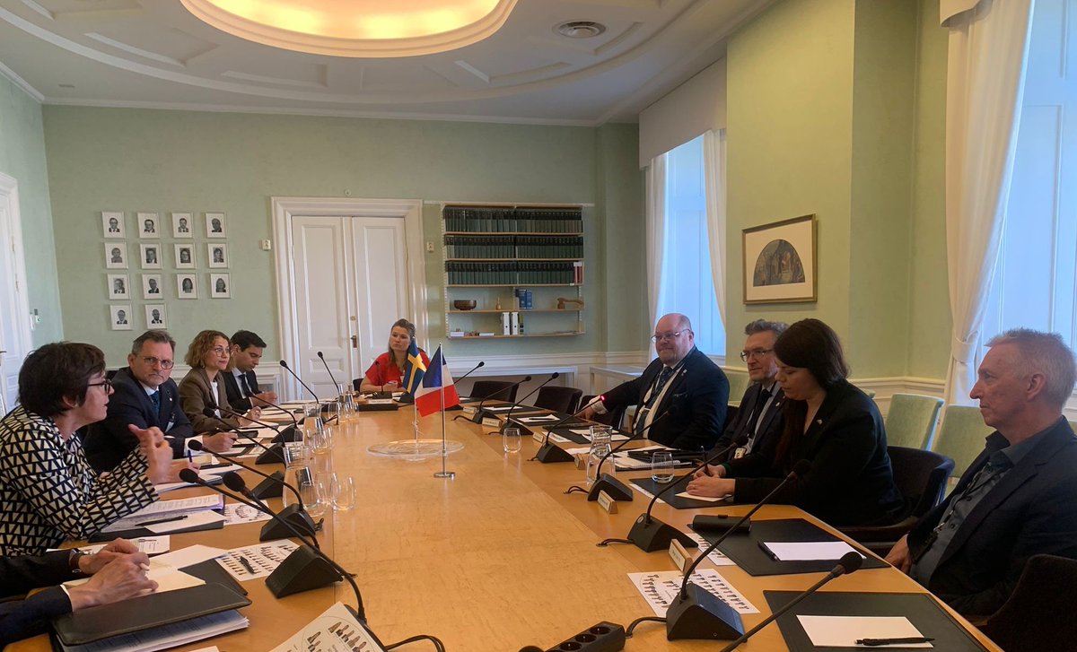 Members of 🇨🇵 @AssembleeNat and members of 🇸🇪 @Sverigesriksdag sharing views on access to strategic minerals & the 🇪🇺 mining industry. A new chapter for the 🇨🇵🇸🇪 Strategic Partnership. @jerome_buisson @StephanieKoche6 @FromIsak @ElinSoderbergmp #BirgerLahti #EricPalmqvist