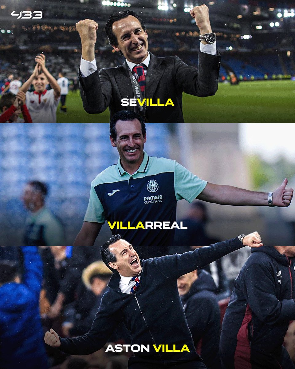 Unai Emery has now led 3️⃣ different “villa” teams to 🆑 qualification 🤣