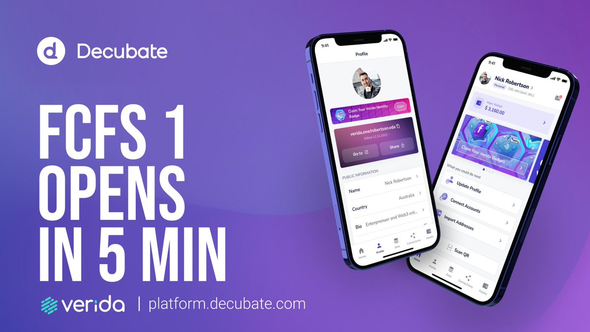 📣 @Verida_io FCFS Round starts in 5 min! Seize your last chance to get involved before $VDA hits the exchanges. 👉 Be prepared at: platform.decubate.com/project/verida… Stand by and prepare to participate in the final sprint of this groundbreaking IDO!