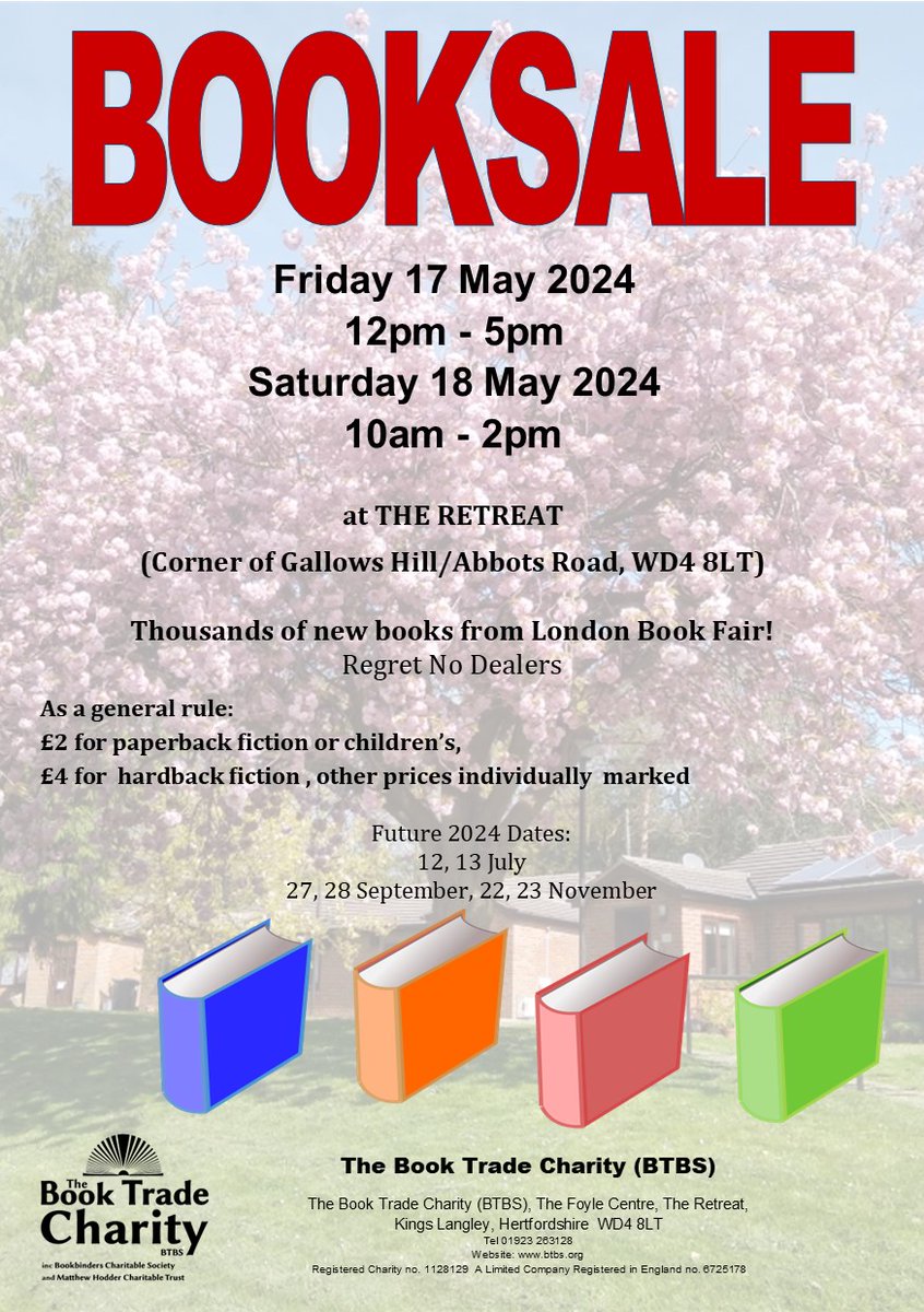 Our May booksale is this weekend (17th & 18th May)
