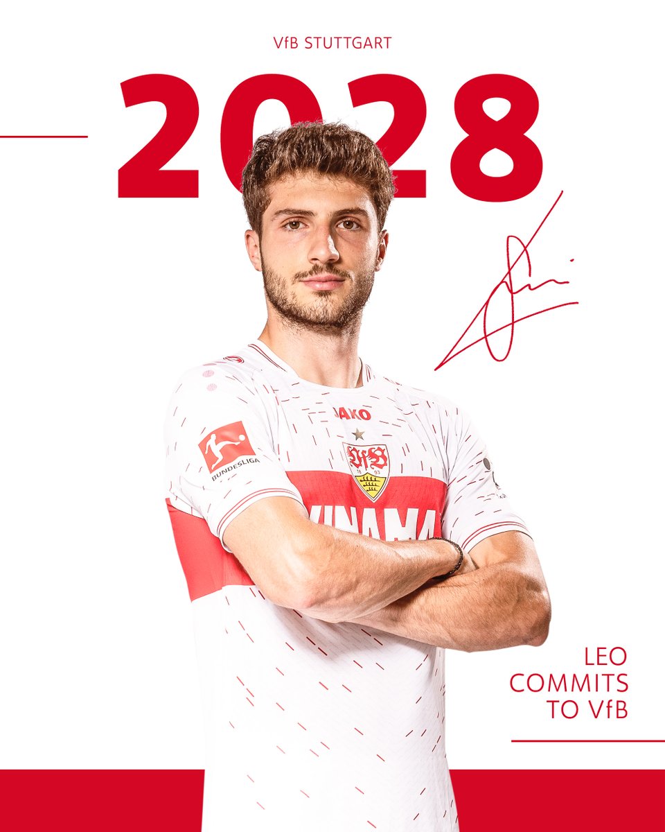 Leonidas #Stergiou signs long-term VfB deal 🙌 VfB Stuttgart have made Leonidas Stergiou’s loan deal permanent. The Swiss defender has signed a contract until 30 June 2028. 😍 #VfB #Stergiou2028