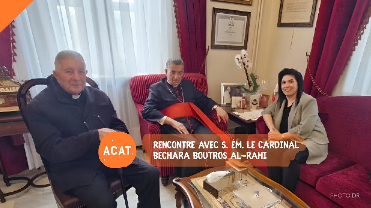 Antoinette Chahine, notre ambassadrice au #Liban, continue sa tournée pour les #droitshumains. Rencontre hier avec S. Ém. le cardinal Bechara Boutros Al-Rahi et Mgr Guy Njeim. Chrétiens, indignés, engagés, pour la défense des droits de l'Homme, au Liban et dans le monde !