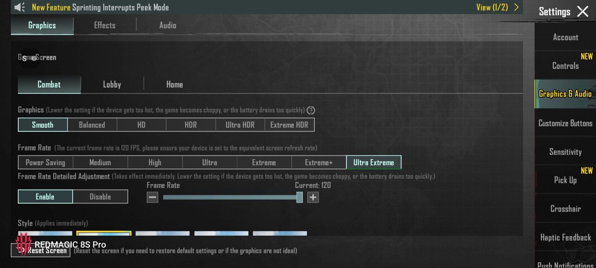 47_mps's tweet image. 120FPS 😍🔥🔥🔥#PUBGMOBILE #Redmagic8spro