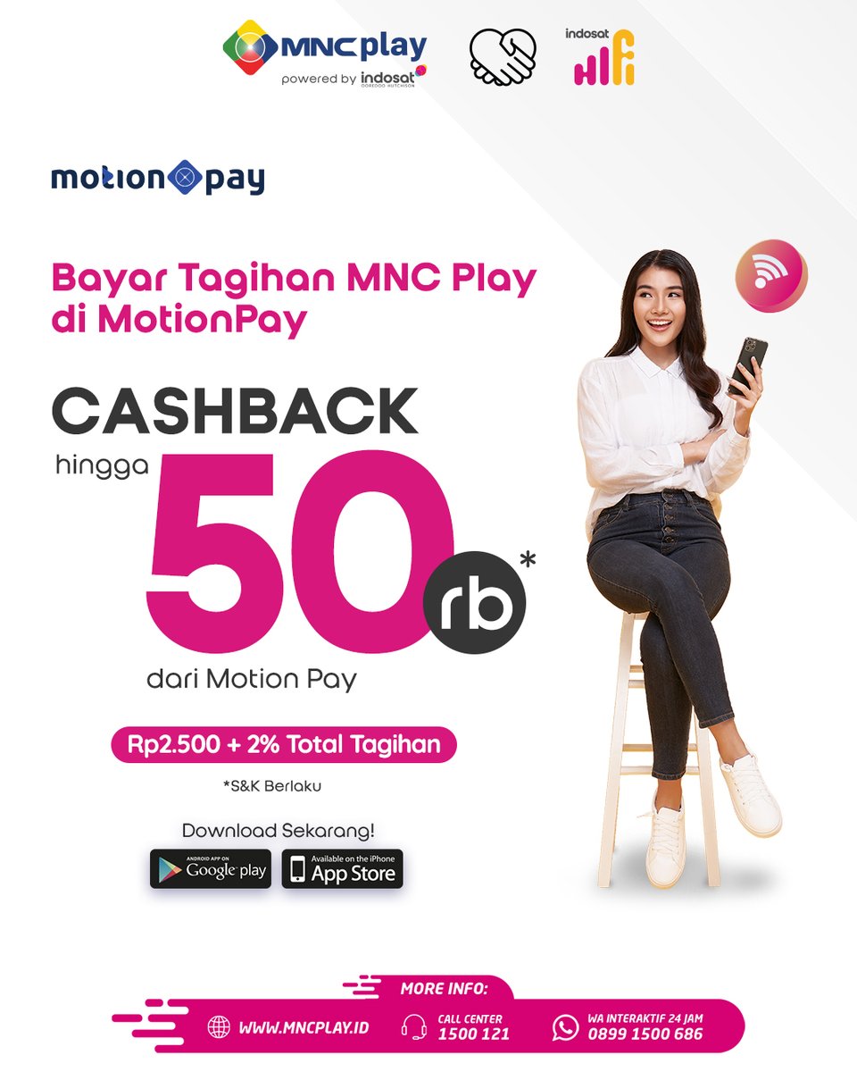 MNC Play (@mncplayid) on Twitter photo ๐ช๐ฎ๐ธ๐๐๐ป๐๐ฎ ๐ฏ๐ฎ๐๐ฎ๐ฟ ๐๐ฎ๐ด๐ถ๐ต๐ฎ๐ป ๐น๐ฒ๐ฏ๐ถ๐ต ๐ฟ๐ถ๐ป๐ด๐ฎ๐ป~๐ธ
Spesial di bulan Mei, ada promo super menarik untuk pembayaran tagihan via MotionPay! Dapatkan cashback hingga 50 ribu rupiah ๐คฉ
Cek di sini bit.ly/MotionPayMei ~
*s&k berlaku ๐ช๐ฎ๐ธ๐๐๐ป๐๐ฎ ๐ฏ๐ฎ๐๐ฎ๐ฟ ๐๐ฎ๐ด๐ถ๐ต๐ฎ๐ป ๐น๐ฒ๐ฏ๐ถ๐ต ๐ฟ๐ถ๐ป๐ด๐ฎ๐ป~๐ธ
Spesial di bulan Mei, ada promo super menarik untuk pembayaran tagihan via MotionPay! Dapatkan cashback hingga 50 ribu rupiah ๐คฉ
Cek di sini bit.ly/MotionPayMei ~
*s&k berlaku