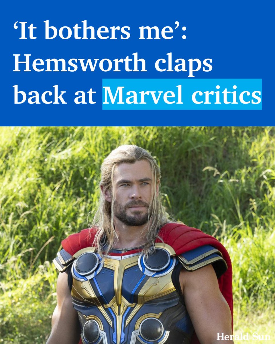 Thor star Chris Hemsworth has hit back at the Oscar-winning Hollywood directors who continue to criticise superhero movies. > bit.ly/4bfIq3x