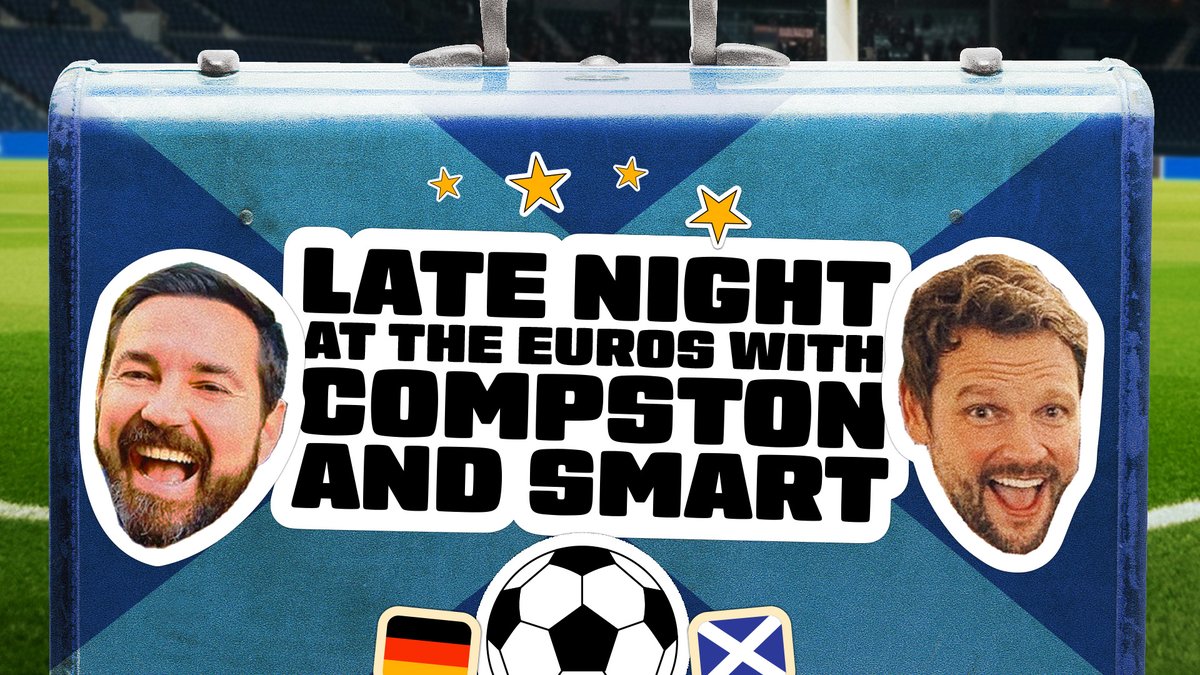 ⚽️ Join the party on @BBCScotland during the Euros. @martin_compston and @gordonsmart will be in Munich with a live audience, fans and famous faces. Read all about Late Night at the Euros - bbc.in/4bdHSuW