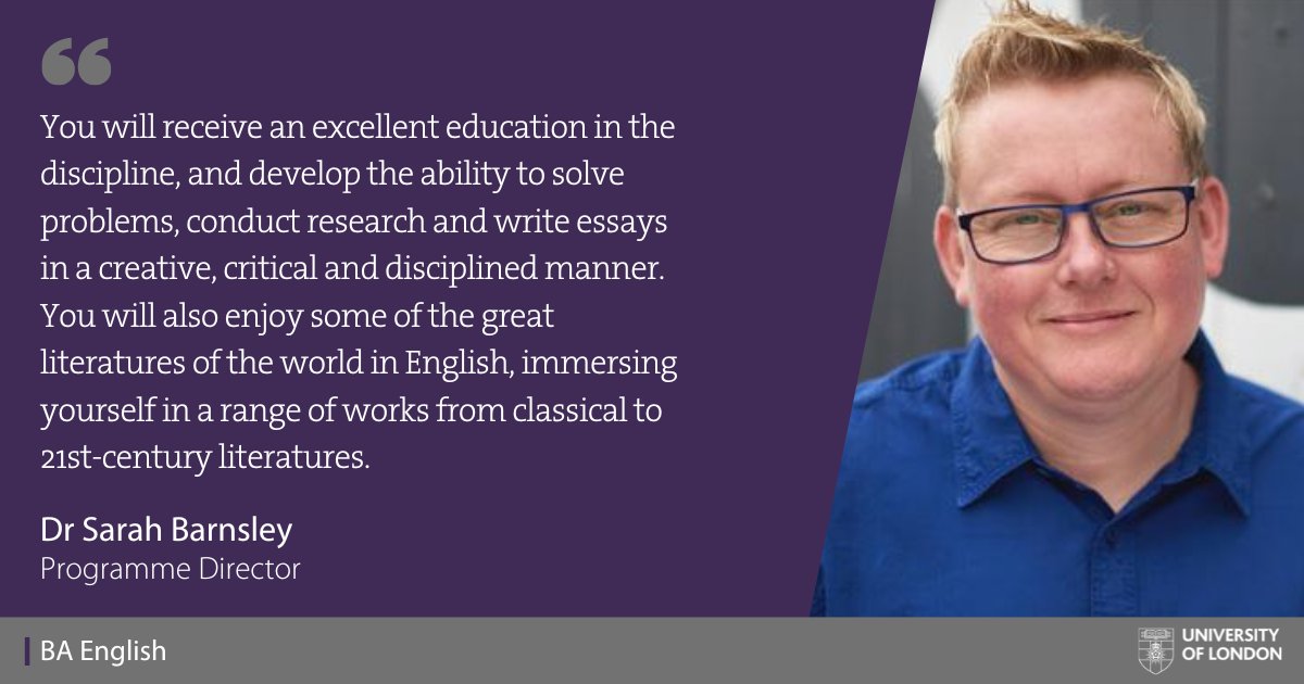 Dr Sarah Barnsley, Programme Director for the BA English degree, is committed to delivering excellent education. With a passion for literature, she ensures students immerse themselves in great literary works. Expand your knowledge and find out more: london.ac.uk/study/courses/…