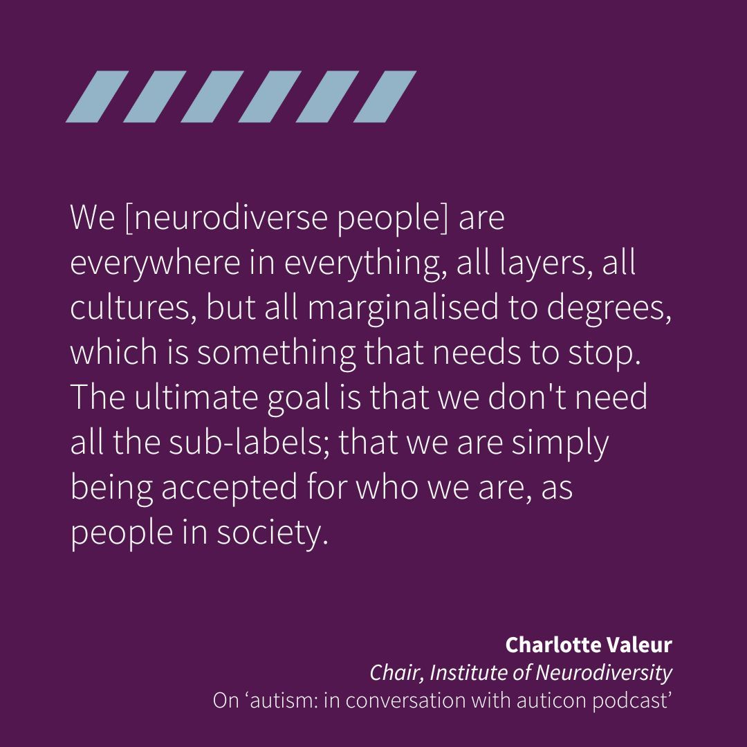 Charlotte Valeur - Director of the Institute of Neurodiversity was featured on our podcast last month. She called for acceptance of people as they are and stressed that neurodivergent people are already a significant proportion of our workforces. #neuroinclusion #neurodiversity