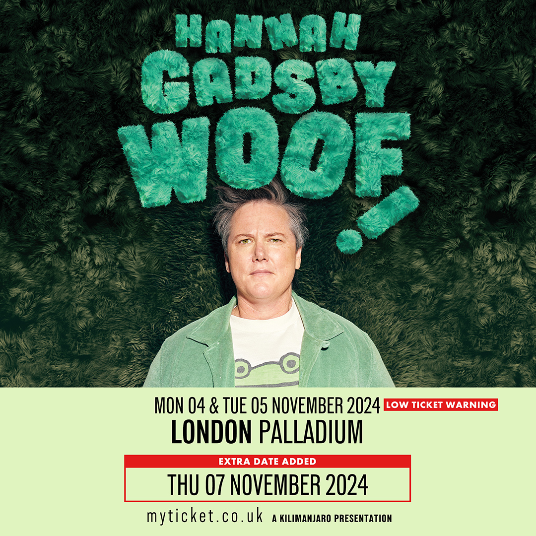 Due to demand, @hannahgadsby has added a third night to their run of shows at The London Palladium! Tickets for the additional show on the 7th of November are on sale now via the link below. Tickets: shorturl.at/GLQT9