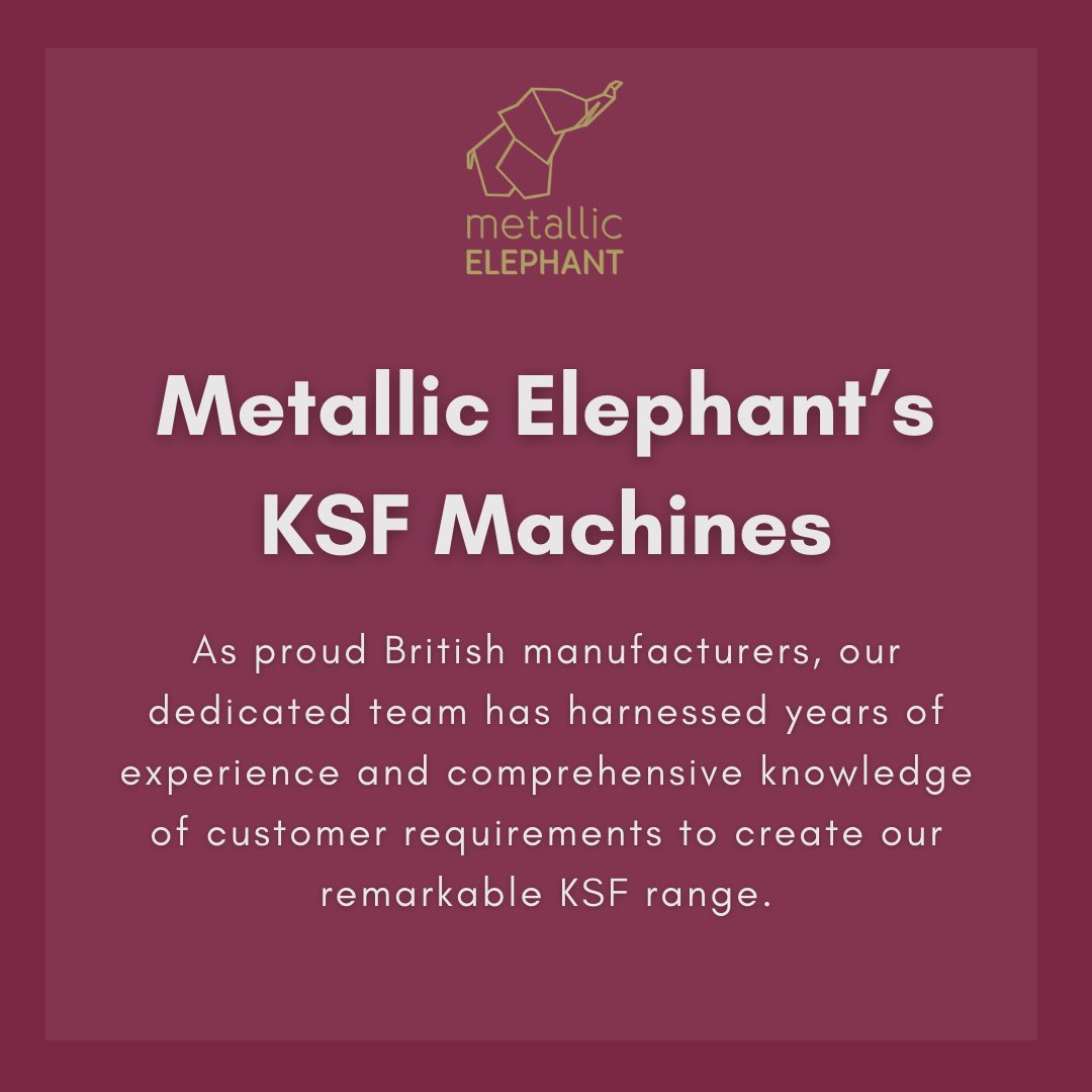 At Metallic Elephant, we take great pride in our in-house development of Hot Foil Machines 🐘 Visit our website to discover our full range of Hot Foil Machines: ow.ly/rv8850RvvFf #KSFmachines #BritishManufacturing #MakeItShiny #MetallicElephant