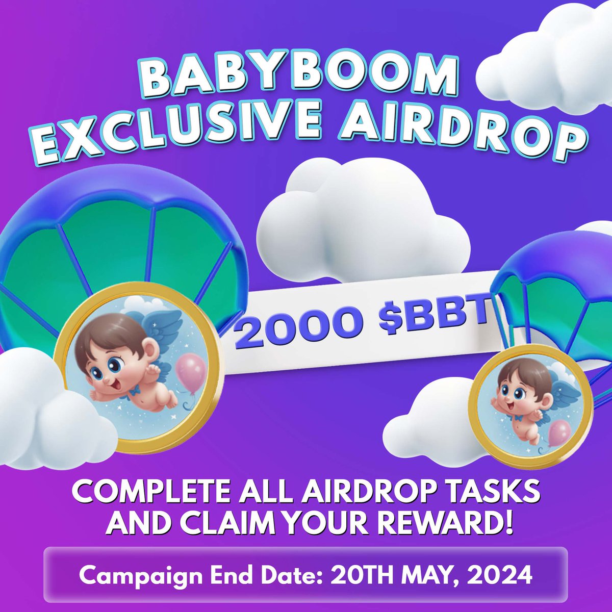 Exclusive airdrop 🚀 

Another massive airdrop is live 

🌟 We're thrilled to announce our exclusive BabyBoom Airdrop for our incredible community members! 

Join us in celebrating by claiming your reward TODAY! 🚀💰

For more details, link 🔗 below
taskon.xyz/campaign/detai…