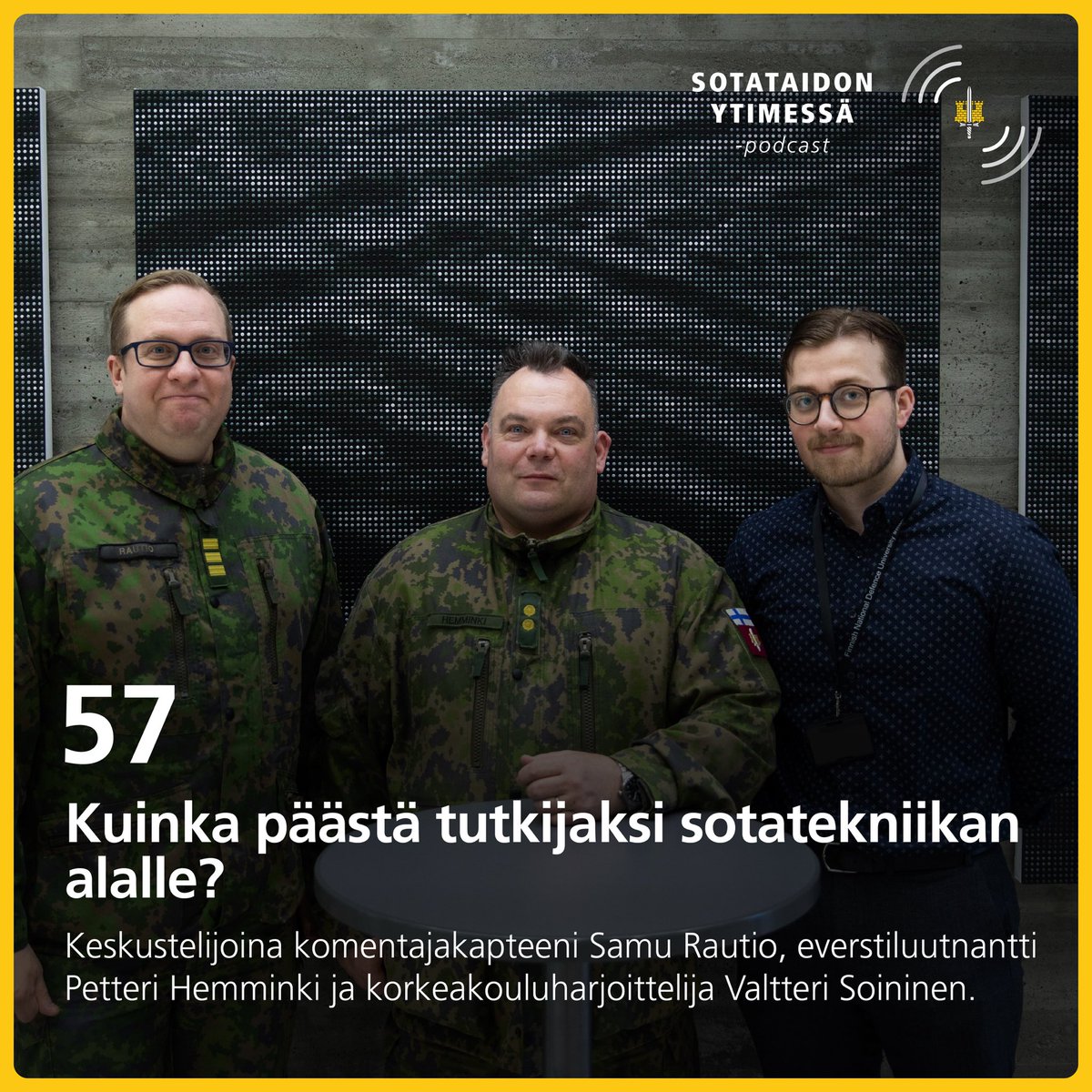 Ukrainan sota ja siellä ketterästi käyttöönotettu uusi teknologia edellyttää tutkimusta, ja tämä tutkimus tarvitsee tekijänsä. Mutta kuinka päästä tutkijaksi sotatekniikan alalle? 

Kuuntele uusimmasta podcast-jaksosta👉open.spotify.com/episode/4ssHND…

#mpkkfi #sotatekniikka #sotatalous