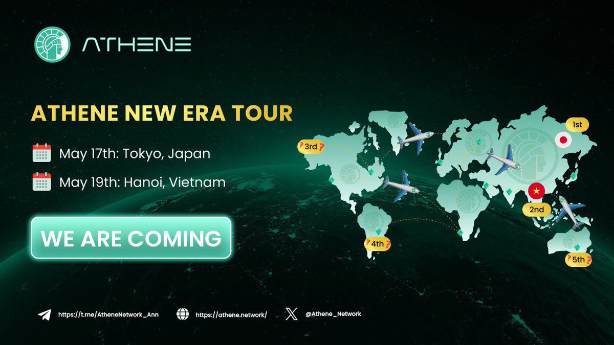 Dear Athene community,

🌏 Athene New Era Tour - New Updates 🌏

📣 Exciting news! We are delighted to reveal that Japan and Vietnam are the inaugural hosts for the prestigious Athene New Era Tour. Here are the dates and locations:

📅 May 17th: Tokyo, Japan
📅 May 19th: Hanoi,…