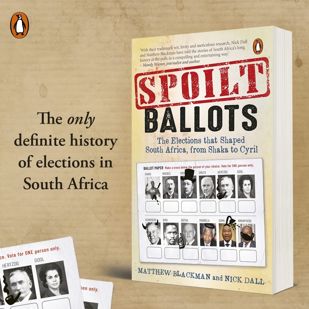PenguinBooksSA's tweet photo. With less than two weeks to go untill #electionday, here's a not-so-gentle reminder that #SpoiltBallots by @NickGDall + @BlackmansReview is the only book that details South Africa's long history of electoral dysfunction. 

#elections2024 #electionday2024 #votingday #voting https://t.co/NwXRsHWtH5