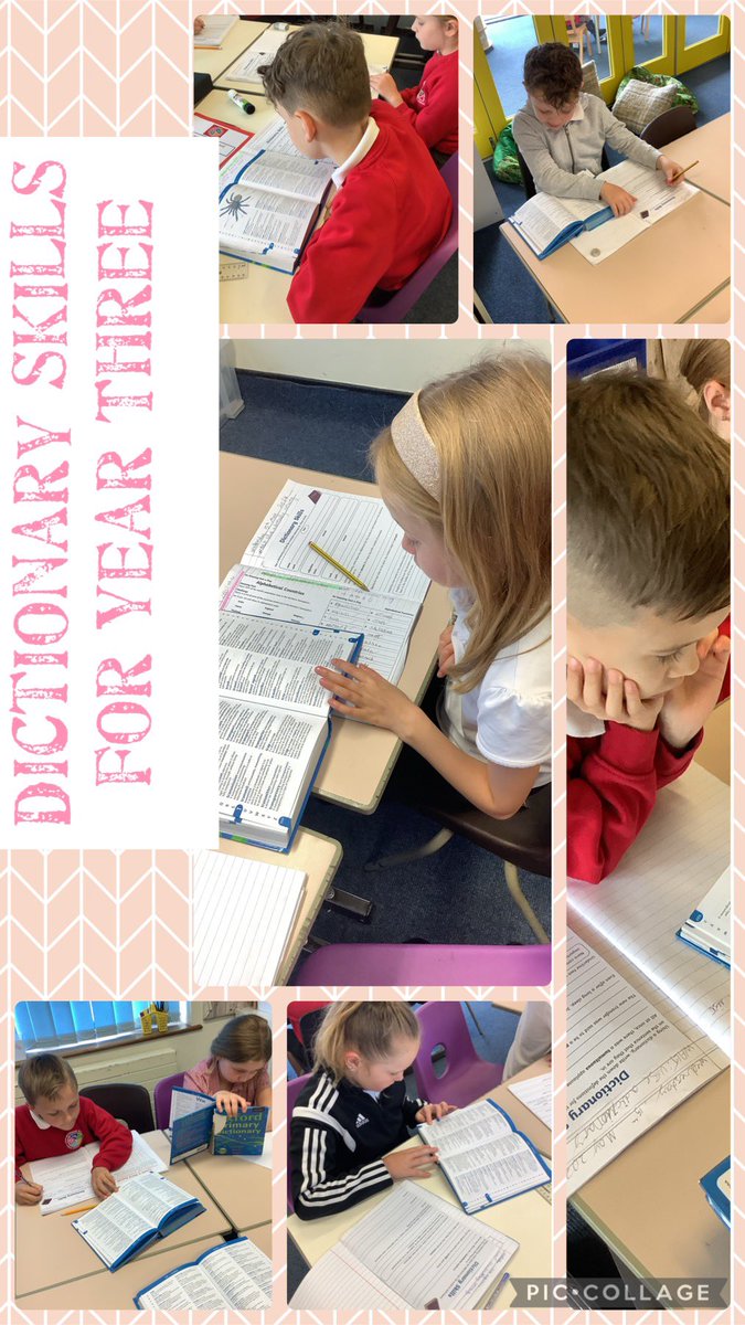 Dosbarth Miss Hughes are spending this morning practising their dictionary skills. We are searching for definitions, finding new vocabulary and checking words for spelling. @EAS_LLCEnglish