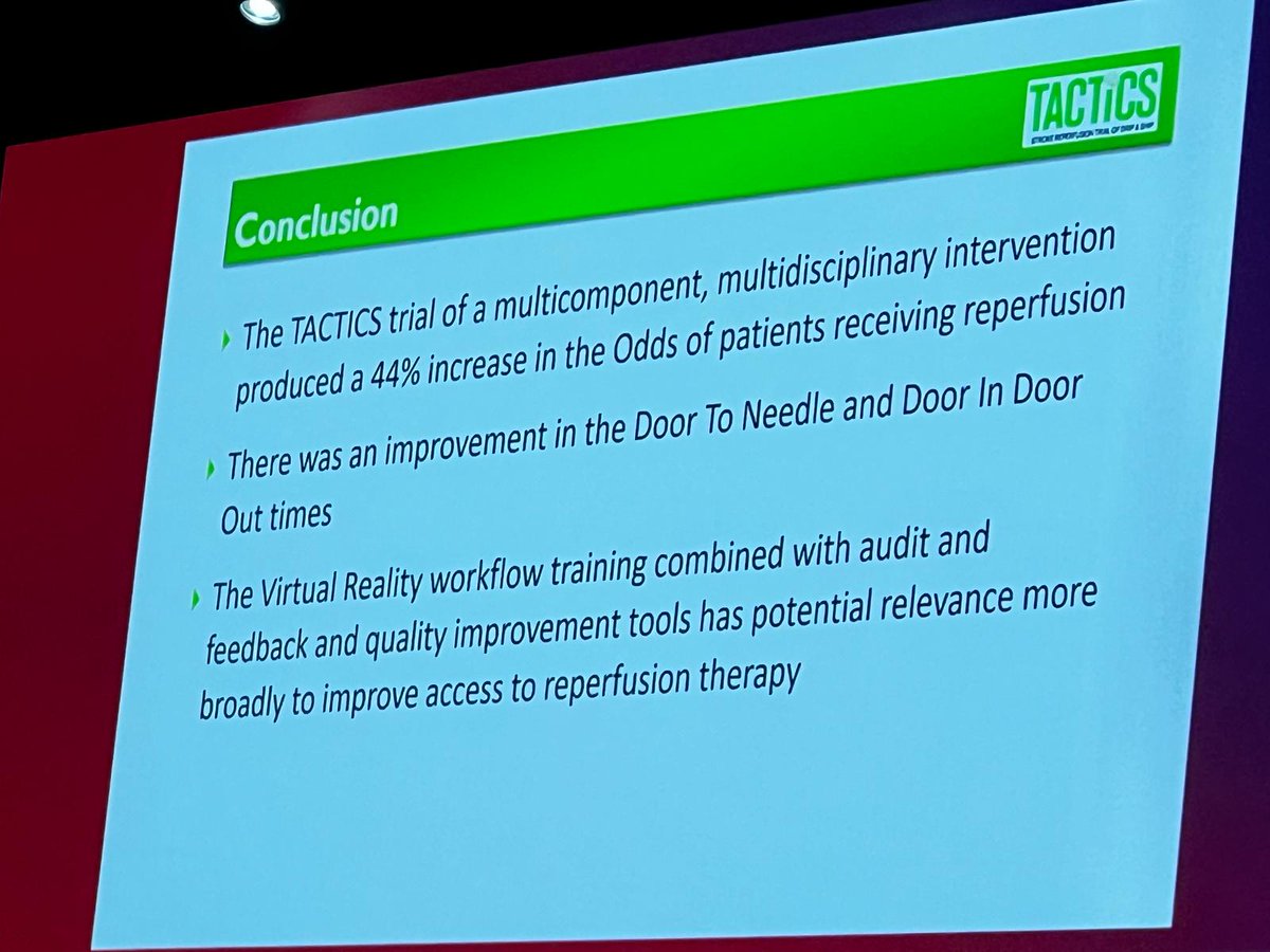 ESOstroke's tweet photo. The #TACTICS #trial reports a 44% increase in the odds of receiving #EVT after cluster-based intervention to optimize workflow and implement specialized imaging.

Here are the results, now at #ESOC2024 👇

#voiceofstroke @ESOStroke https://t.co/EszlUOw3hw
