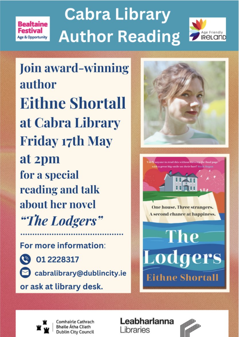 I'll be chatting about writing, reading and community at Cabra Library on Friday afternoon. Everyone welcome and it's free, but do call/email to reserve a place. Hope to see some of you there! ✨ @LibrariesIre @BealtaineFest