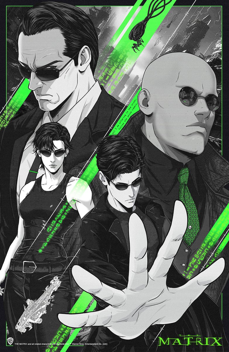 IT'S HERE! It all started with a fanart of Trinity a few years ago, and now it's all became an official poster to celebrate 25 years of 'The Matrix'!

Thanks again to the @collectsideshow team for the opportunity