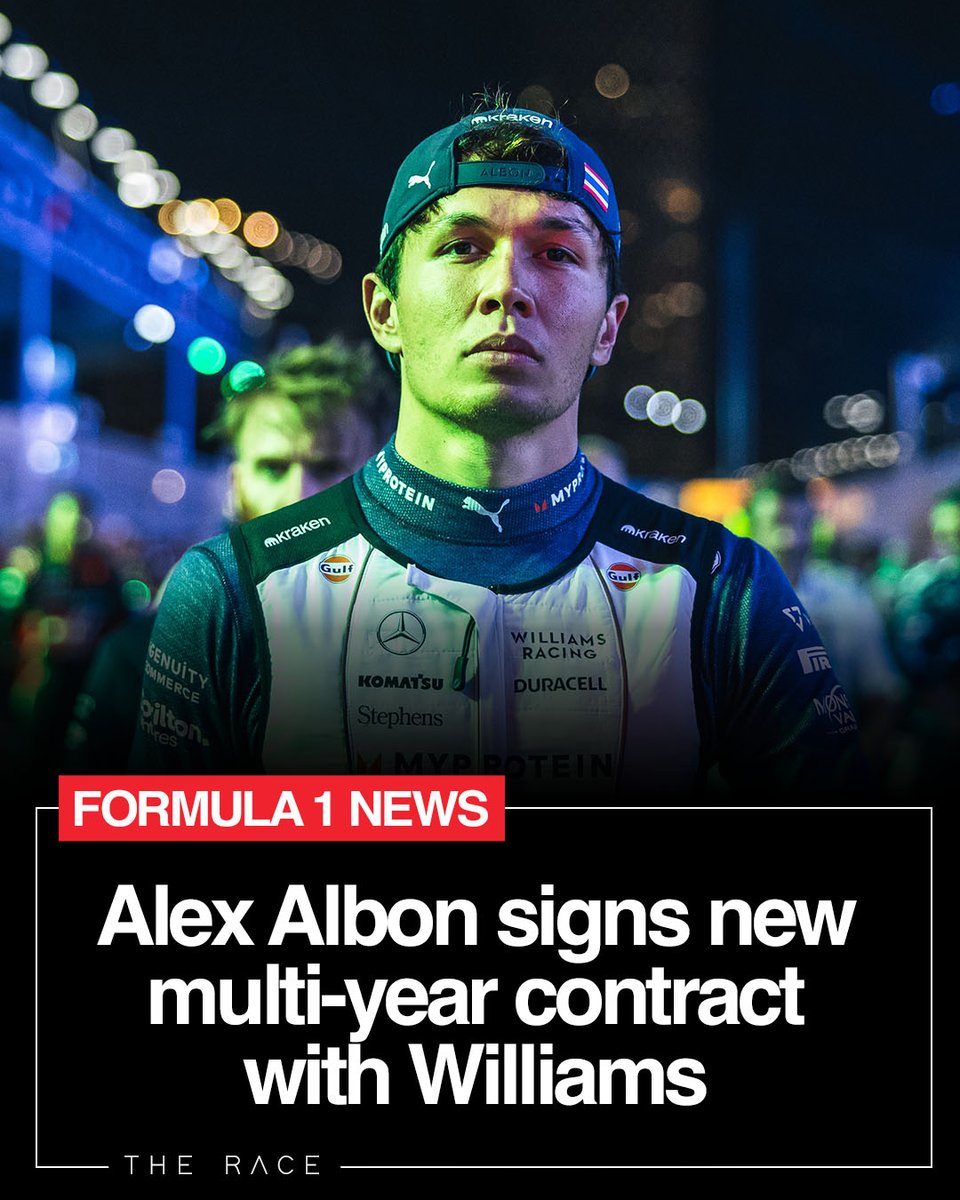 ❗️ A big vote for confidence for Williams as Alex Albon has signed a new contract. That will keep him at the team into #F1's new car and engine rules cycle in 2026.