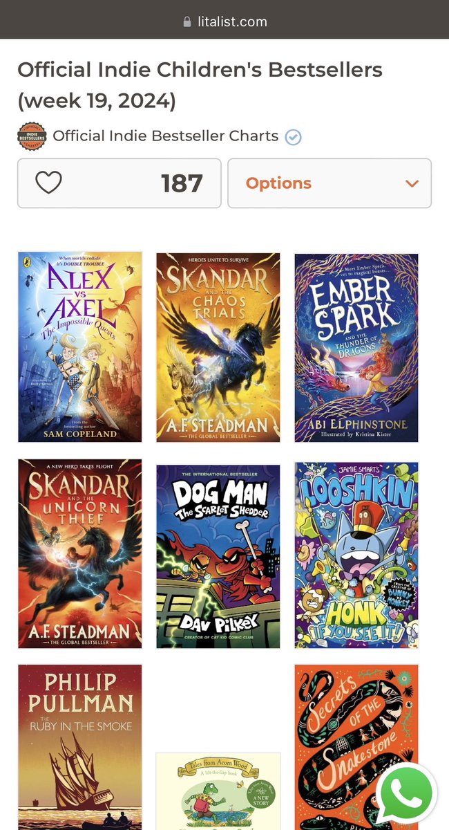 EMBER SPARK is in the indie bestseller chart at Number 3! HOORAY! 🎉 Thank you to all the incredible independent booksellers around the country who are championing my two little Vets To Magical Beasts💚Hey @annabelwriter - it’s an Ember/Skandar sandwich 😉 Thanks @LitalistBooks