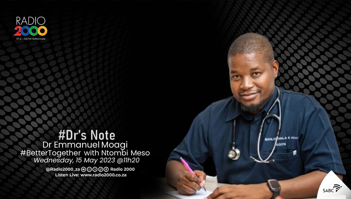 #DrsNote Fertility Specialist Dr Emmanuel Moagi joins us NEXT to unpack Polycystic Ovary Syndrome. #BetterTogether #Radio2000