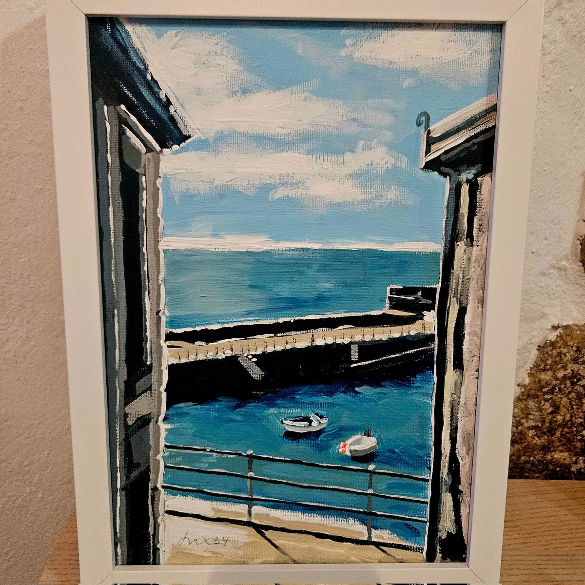 A beautiful painting of the view from my  window in #Mousehole gifted to me by gifted artist and graphic designer Jim Duncan.
#art