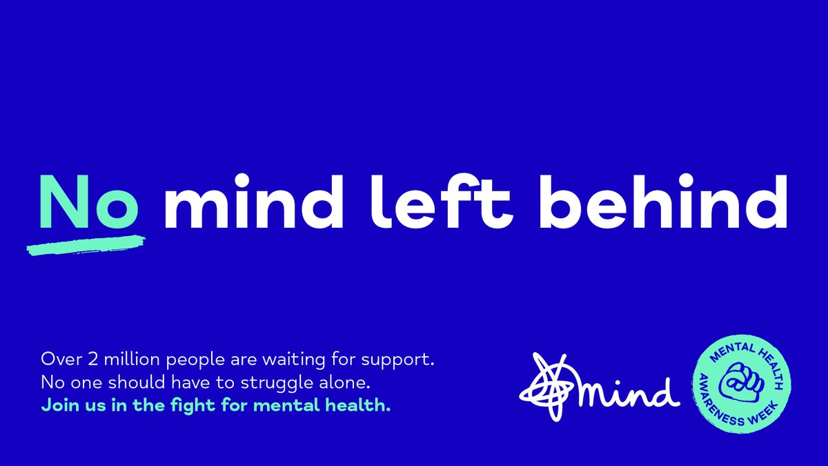 This week is #mentalhealthawarenessweek 1 in 4 of us will suffer with our mental health, but some of us are afraid to ask for help..... Reach out to @MindCharity they offer help and support #NoMindLeftBehind #MentalHealthSupport