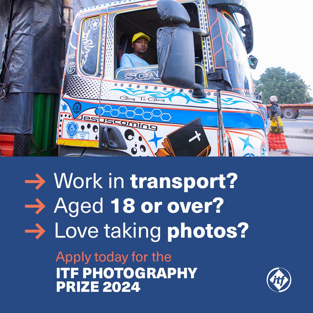 Calling all transport workers - the ITF Photography Prize 2024 is open. We want to see your daily grind, your triumphs, and the often unseen challenges you tackle every day. The best entries will receive cash prizes. Full details here: bit.ly/3QL4rPy 📸