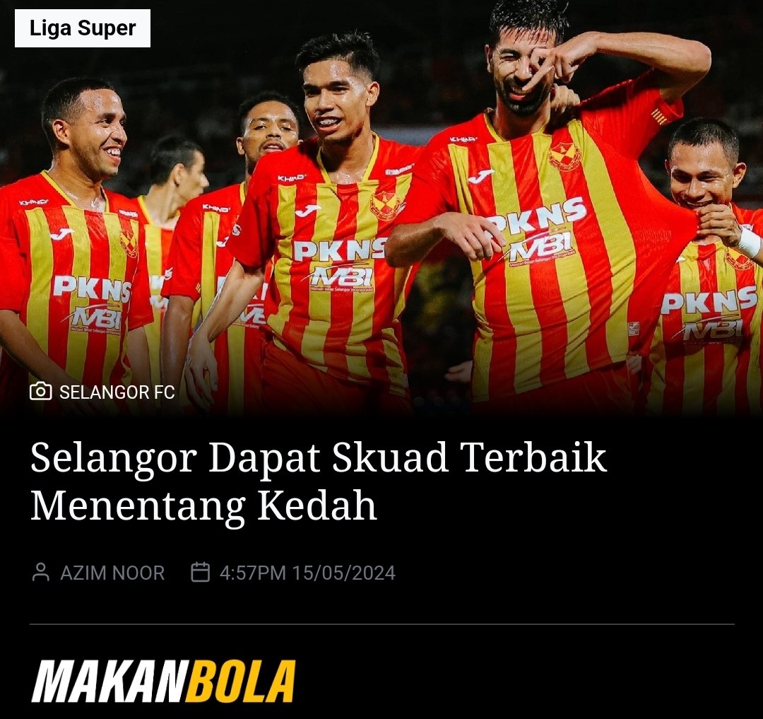 Selangor bakal turunkan barisan terbaik bila menentang Kedah.

Artikel penuh 👇
makanbola.com/selangor-dapat…