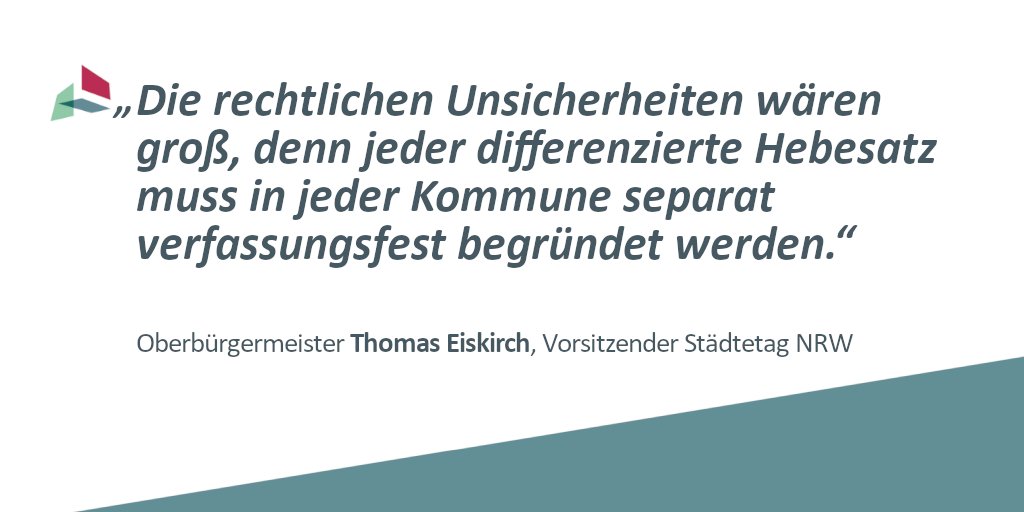 #Grundsteuer: Statt einer landesweiten Lösung sollen jetzt fast 400 Kommunalparlamente im Hau-Ruck-Verfahren bis Jahresende differenzierte Hebesätze diskutieren und beschließen. Das dürfte schon zeitlich kaum noch möglich sein.
▶️staedtetag-nrw.de/presse/pressem…