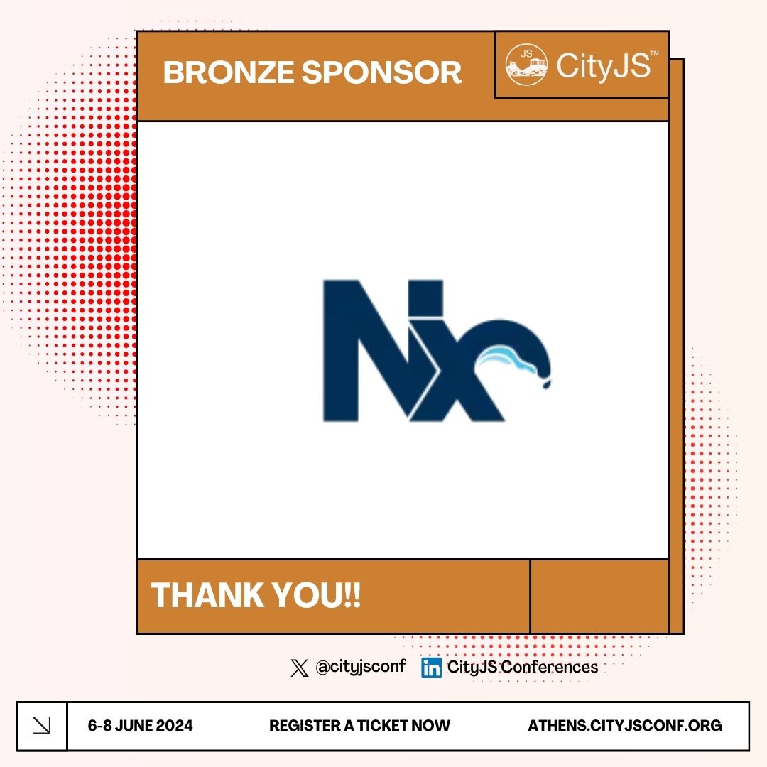 We would like to thank @NxDevTools for being our #Bronze sponsors for #CityJSAthens Nx is a build system with built-in tooling and advanced CI capabilities . It helps you maintain and scale #monorepos, both locally and on #CI. Find out more nx.dev