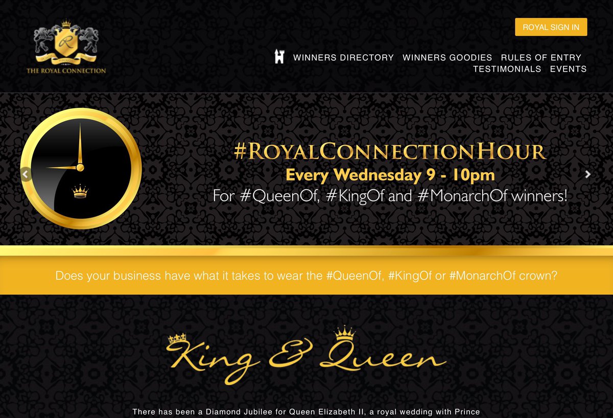There’s more to being a #QueenOf, #KingOf and #MonarchOf winner than just a badge. You can network with and support your fellow winners at #RoyalConnectionHour hosted by @ADG_IQ tonight 9-10pm 😊 #Male #Entrepreneur #FemaleEntrepreneur #LGBTQ #SmallBusiness #BizBubble