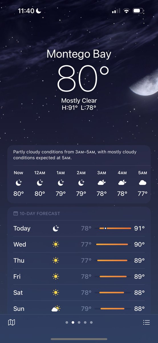 80° in Mobay at this time of the night??? Y’all okay over there? CAUSEEEEEE WTF