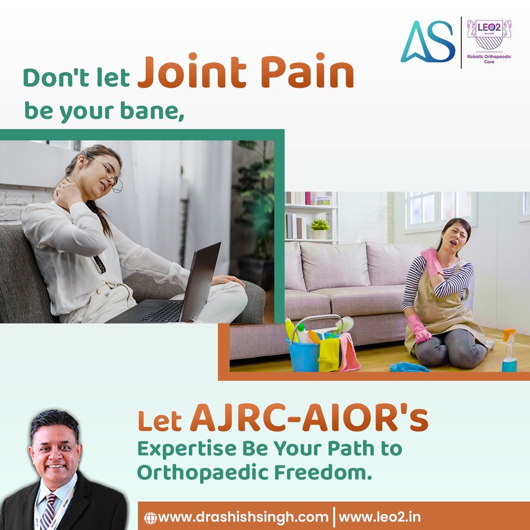 Escape the grip of joint pain with AJRC-AIOR's expertise by your side. Discover relief and reclaim your vitality with our specialized care. Book an Appointment with a World-Renowned Orthopedic Surgeon. Dr. Ashish Singh: +91 8448441016 WhatsApp Connect : +91 8227896556